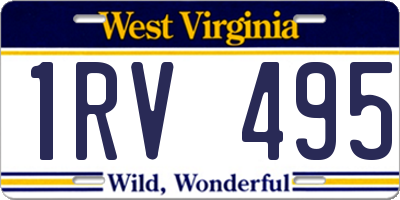 WV license plate 1RV495
