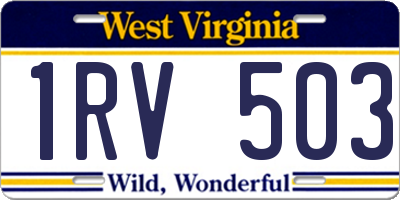 WV license plate 1RV503