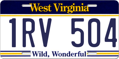 WV license plate 1RV504