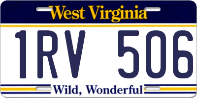 WV license plate 1RV506
