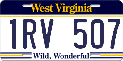 WV license plate 1RV507