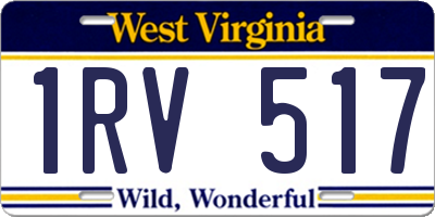 WV license plate 1RV517