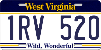 WV license plate 1RV520