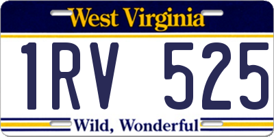 WV license plate 1RV525