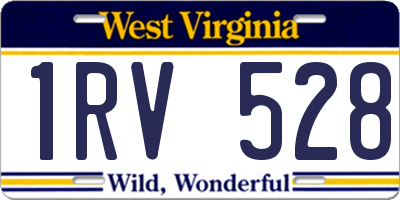 WV license plate 1RV528