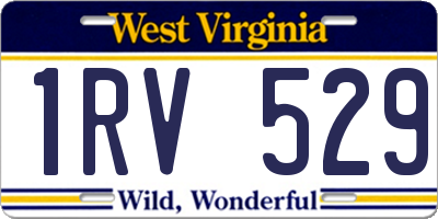 WV license plate 1RV529