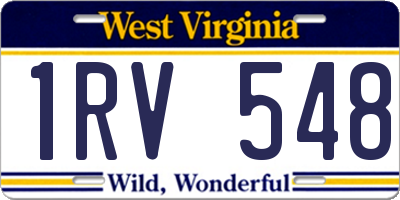 WV license plate 1RV548