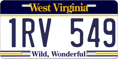 WV license plate 1RV549