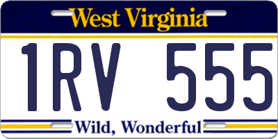 WV license plate 1RV555