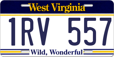 WV license plate 1RV557