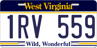 WV license plate 1RV559