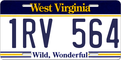 WV license plate 1RV564