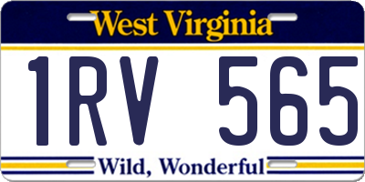 WV license plate 1RV565