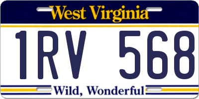 WV license plate 1RV568