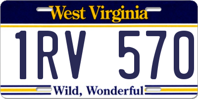 WV license plate 1RV570