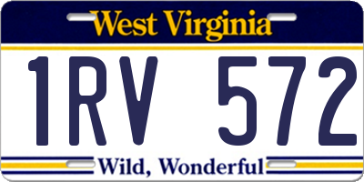 WV license plate 1RV572