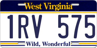 WV license plate 1RV575