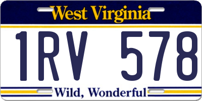 WV license plate 1RV578