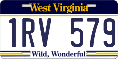 WV license plate 1RV579