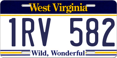 WV license plate 1RV582