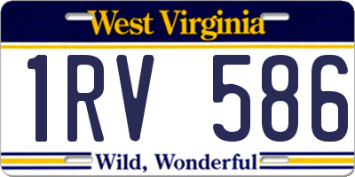 WV license plate 1RV586