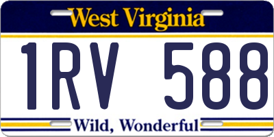 WV license plate 1RV588
