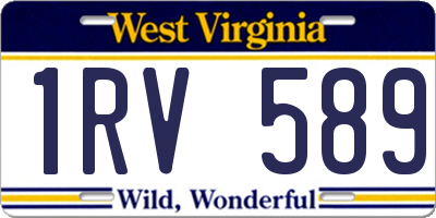 WV license plate 1RV589