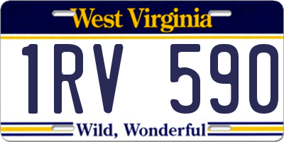 WV license plate 1RV590