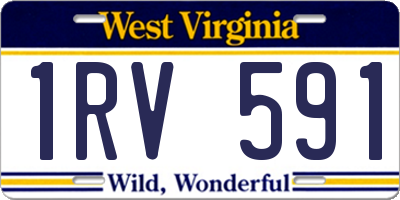 WV license plate 1RV591