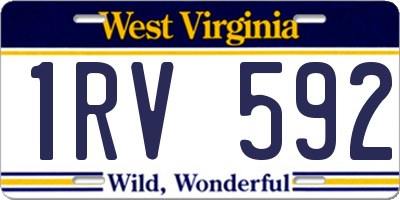 WV license plate 1RV592