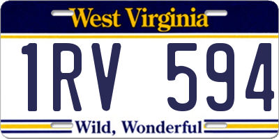 WV license plate 1RV594