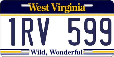 WV license plate 1RV599