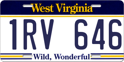 WV license plate 1RV646