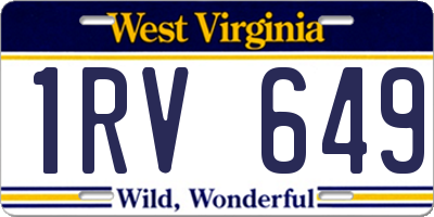 WV license plate 1RV649
