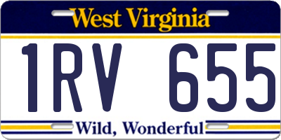 WV license plate 1RV655