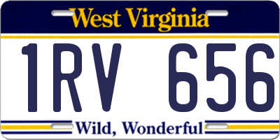 WV license plate 1RV656
