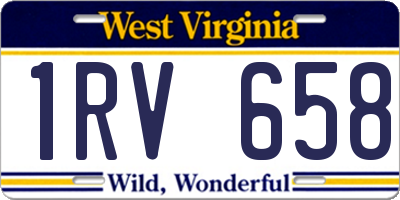 WV license plate 1RV658