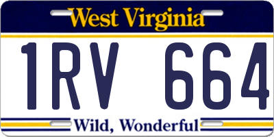 WV license plate 1RV664