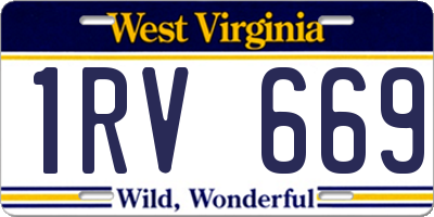 WV license plate 1RV669
