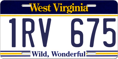 WV license plate 1RV675