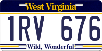 WV license plate 1RV676