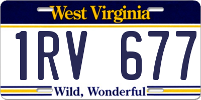 WV license plate 1RV677