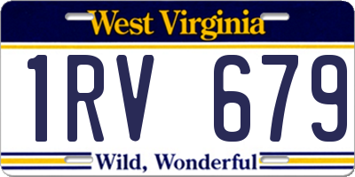 WV license plate 1RV679