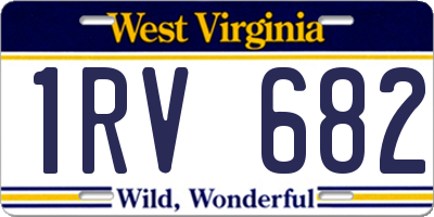 WV license plate 1RV682