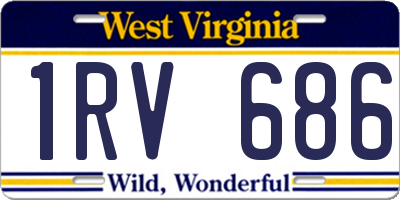 WV license plate 1RV686