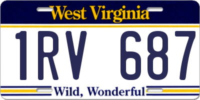 WV license plate 1RV687