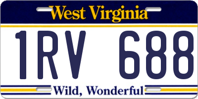 WV license plate 1RV688
