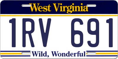 WV license plate 1RV691
