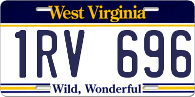 WV license plate 1RV696