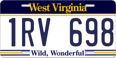 WV license plate 1RV698